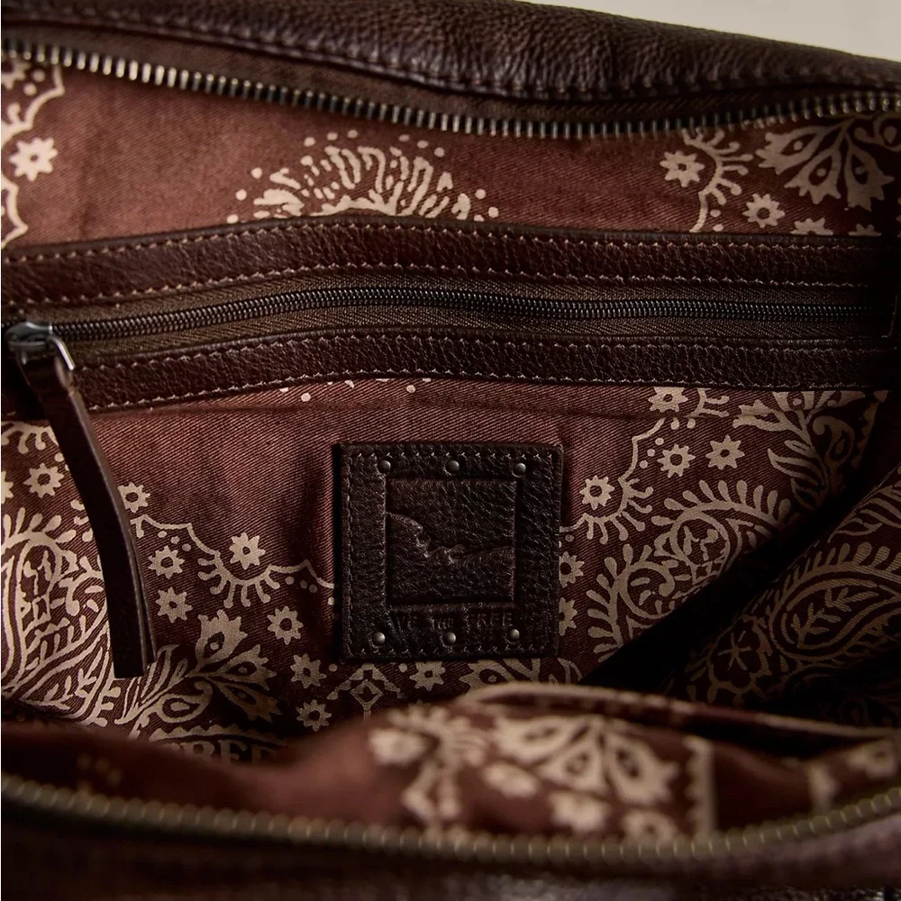 Free People Dark Brown Leather Tote Bag
